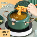 お買い物マラソン【P5倍】天ぷら鍋 ih対応 ガス火対応 温度計付き 鉄製 蓋付き天ぷら鍋 20-24cm 蓋付き フタ 網 注ぎ口 ガスコンロ ih対応 天ぷら 温度計