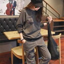 セットアップ レディース 春 レジャー ジャージ トレーナー 上下セット ラウンドネック 長袖 ロング丈 ゆったり カジュアル スウェット 体型カバー 秋 裏起...