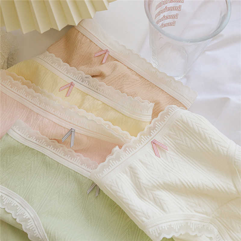 送料無料 ショーツ 女性用 快適 3枚セット レディース 女の子 肌着 スタンダードショーツ コットン 下着 パンツ 綿 パンティ 無地 伸びる レース フロントリボン付き ストレッチ 締め付けない 可愛い 履きやすい シンプル おしゃれ 乙女 キュート 中学生 インナー