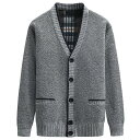 ニットセーター ニットカーディガン 前開き ニットジャケット ゆったり 厚手 ニットセーター カーディガン 裹起毛 メンズ ビジネス アウター 裏ボア 黒 防寒 vネック 防寒 裏起毛 あったか 40代 冬物 父の日 厚手