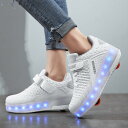 ローラースケート ローラーシューズ スニーカー キッズ 通気性 ローラーシューズ 子供 大人 レディース LED灯付き 2way 運動靴 女の子 スニーカー 通...