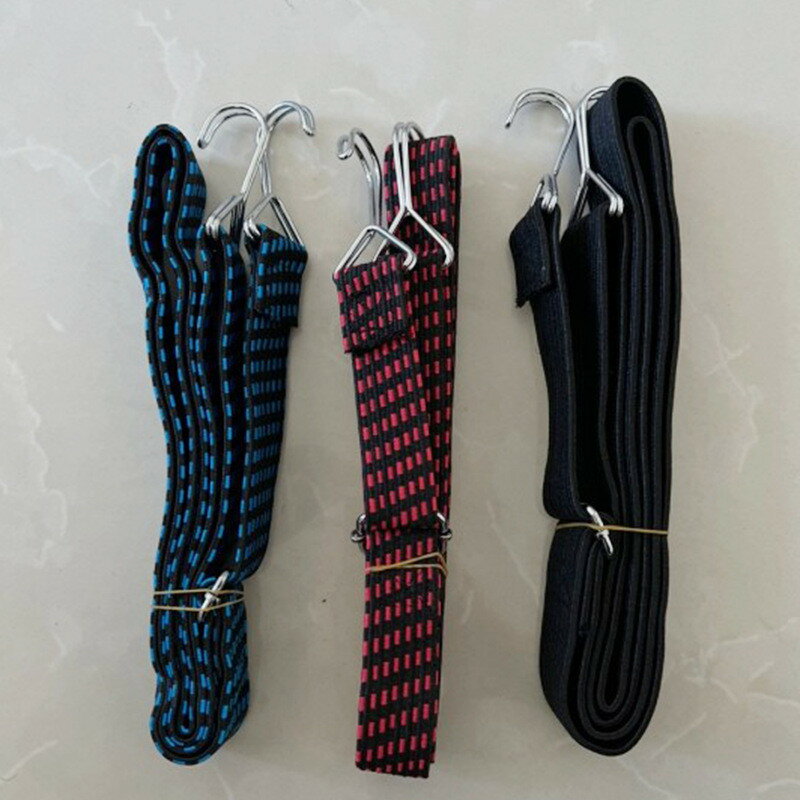 1m/2m/3m/4m/5m ゴムロープ 荷物 固定 ベルト フック付き 自転車 荷台 ゴムひも ゴム紐 荷台用ゴムバン..