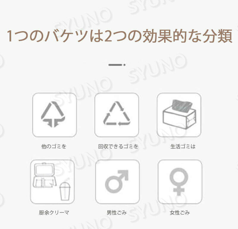 お買い物マラソン【P5倍】弾蓋式/二重蓋/分類 ダブルカバーの分類収納桶 家庭用/トイレ/オフィス用 15L分別ゴミ箱 分類されたストレージ 手で押すと開ける ニッチデザイン ゴミ箱 クローズド [2]