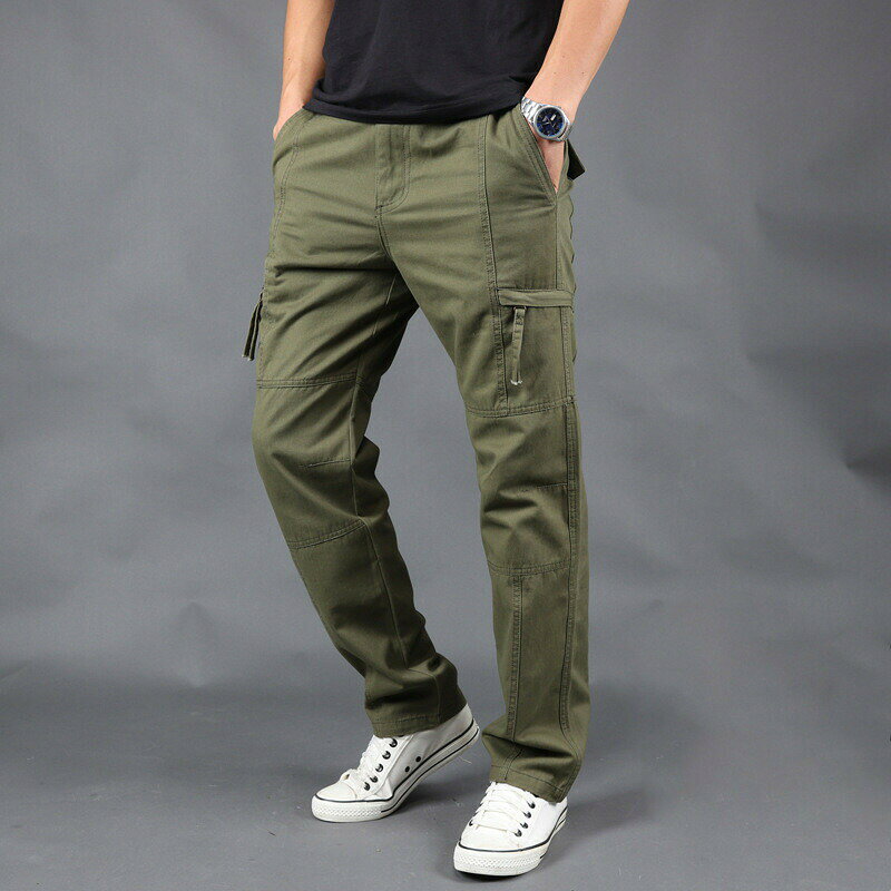 Cargo Pants - カーゴパンツ メンズ 大きいサイズ ゆったり 無地 春 秋 ミリタリーパンツ 送料無料 綿 イージーパンツ 長ズボン ロングパンツ ウエストゴム 作業着ズボン カジュアル スポーツ リゾート