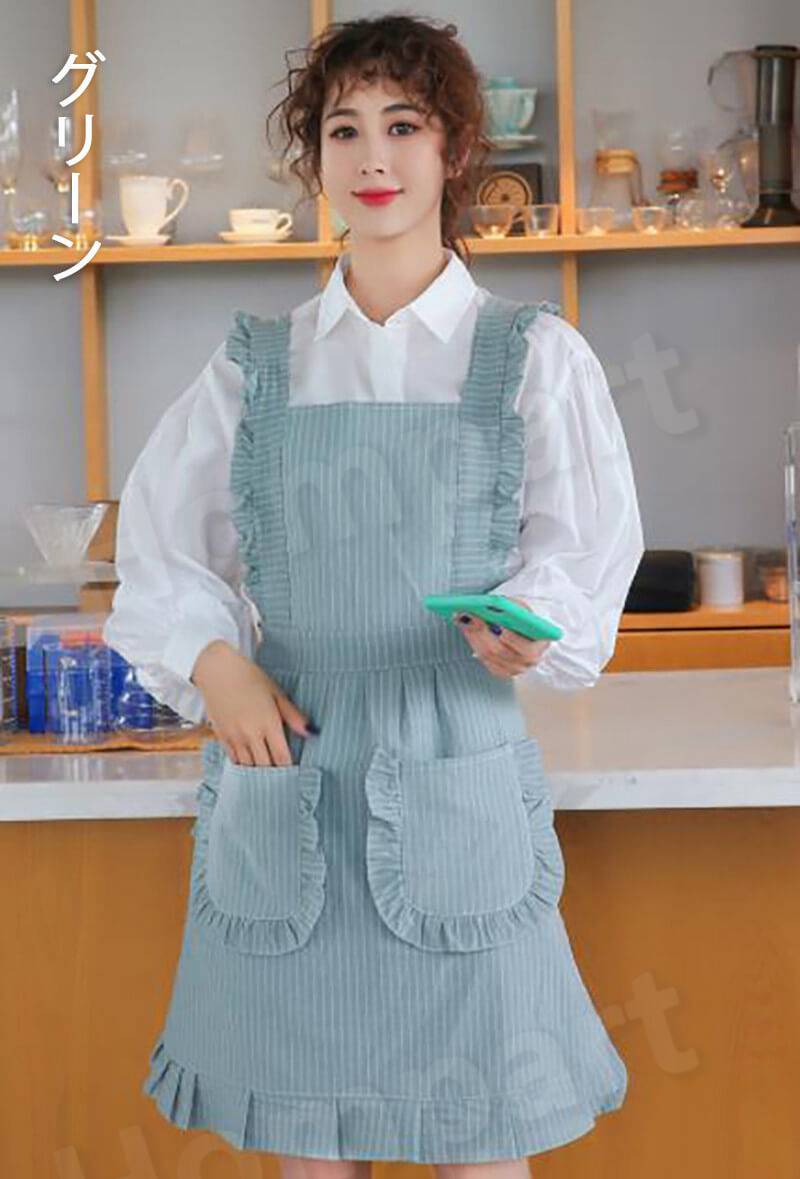 お買い物マラソン【P5倍】綿麻エプロン 家庭用エプロン エプロン 家用エプロン シンプル レトロのデザイン 長さ88cm 男女兼用 通気性 スプリット式 仕事用 保育士 カフェ 料理室 家庭用 メンズ ウーマン バックルエプロン hompart-10010388 Hompart サンプル画像3