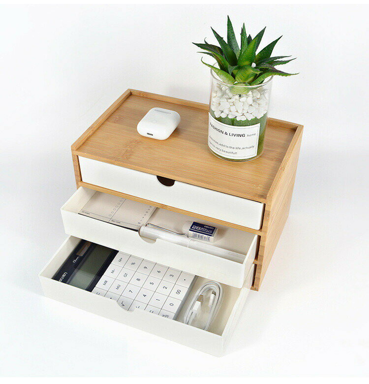 竹製 卓上収納 引き出し 卓上チェスト 机上収納 机上ラック おしゃれ デスクトップ収納 インテリア 小物収納 引き出し 卓上 北欧 北欧風 机上 文房具 収納 オフィス用品 化粧品 コスメ 事務用品 1/2/3段 白 黒