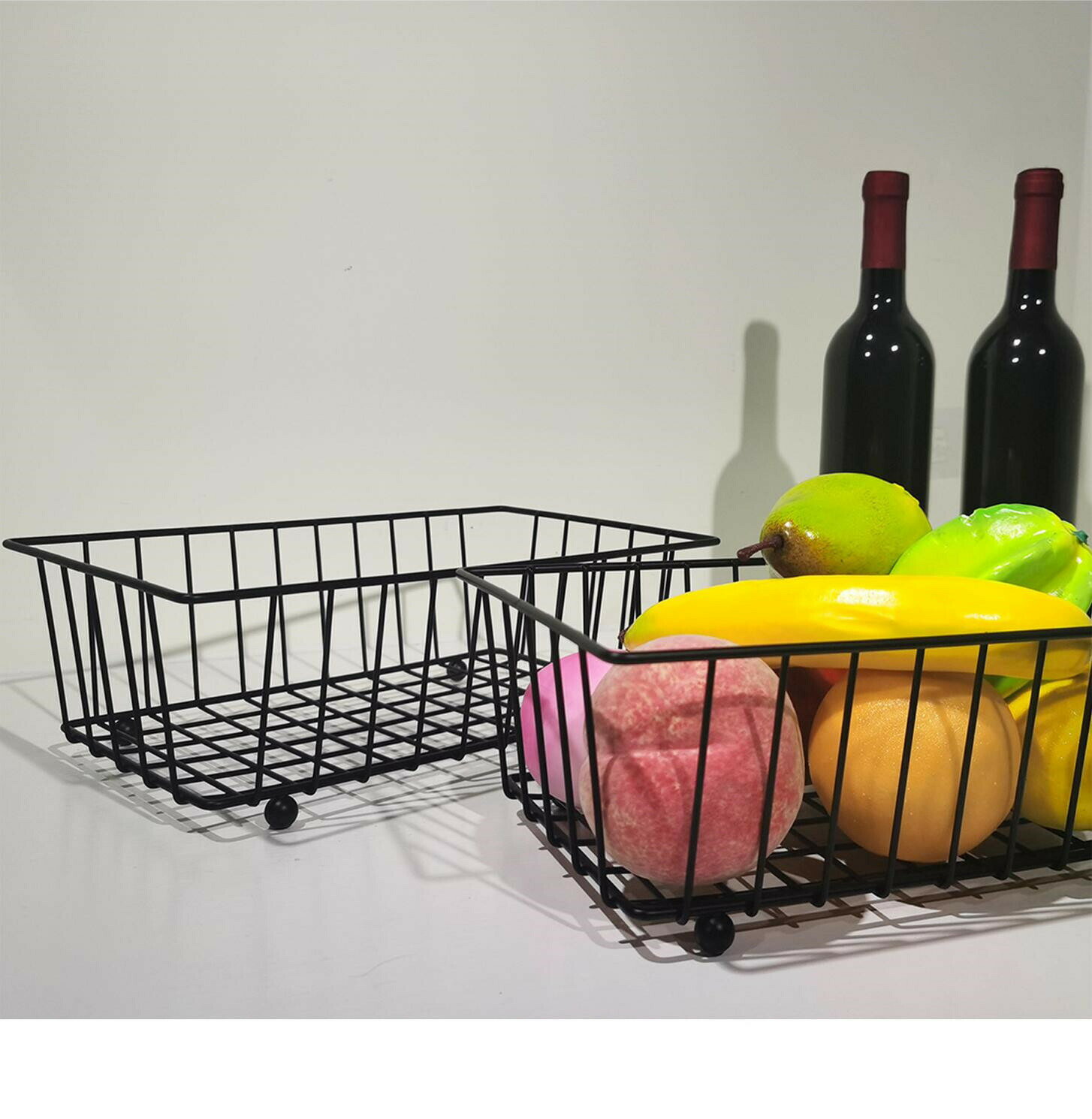 フルーツスタンド 2層 鉄製 北欧 フルーツ 2段 果物 小物入れ 鉄メッシュ編みフルーツバスケット フル..