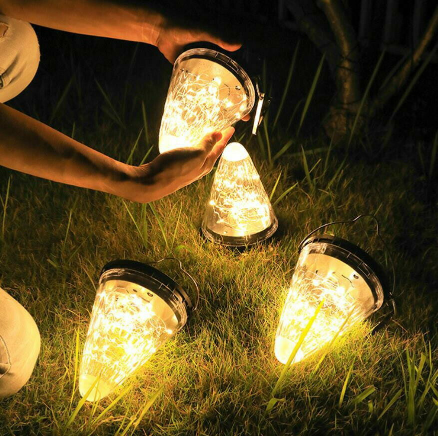 ソーラーライト ソーラーガーデンライト 屋外 ガーデンライト 防水 吊り下げ式 星空ライト 屋外装飾シ..