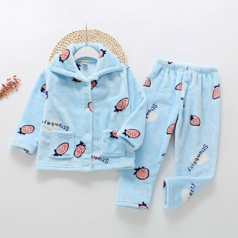 Long-Sleeved - フランネルパジャマ キッズ パジャマ 子供パジャマ 女の子 男の子 春秋冬 前ボタン 裏起毛 厚手 暖かい 長袖 モコモコパジャマ ルームウェア 部屋着 セットアップ かわいい ユニセックス おしゃれ 可愛い 寝巻き ナイトウェア 子供服 10タイプ 90-160cm