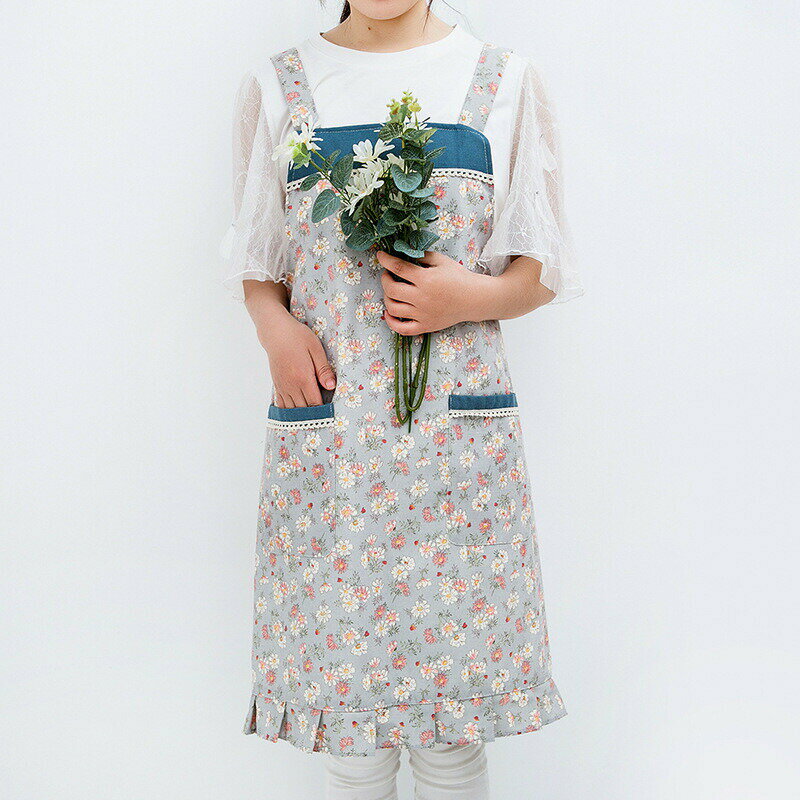 エプロン 綿100% おしゃれ かわいい 防水防油 コットン レディース 前結び 保育士 幼稚園 家事 料理 ショートエプロン ポケット付き キッチン 前掛けシンプル 小花柄 飯を炊く 女性用 美容院 ネイルサロン