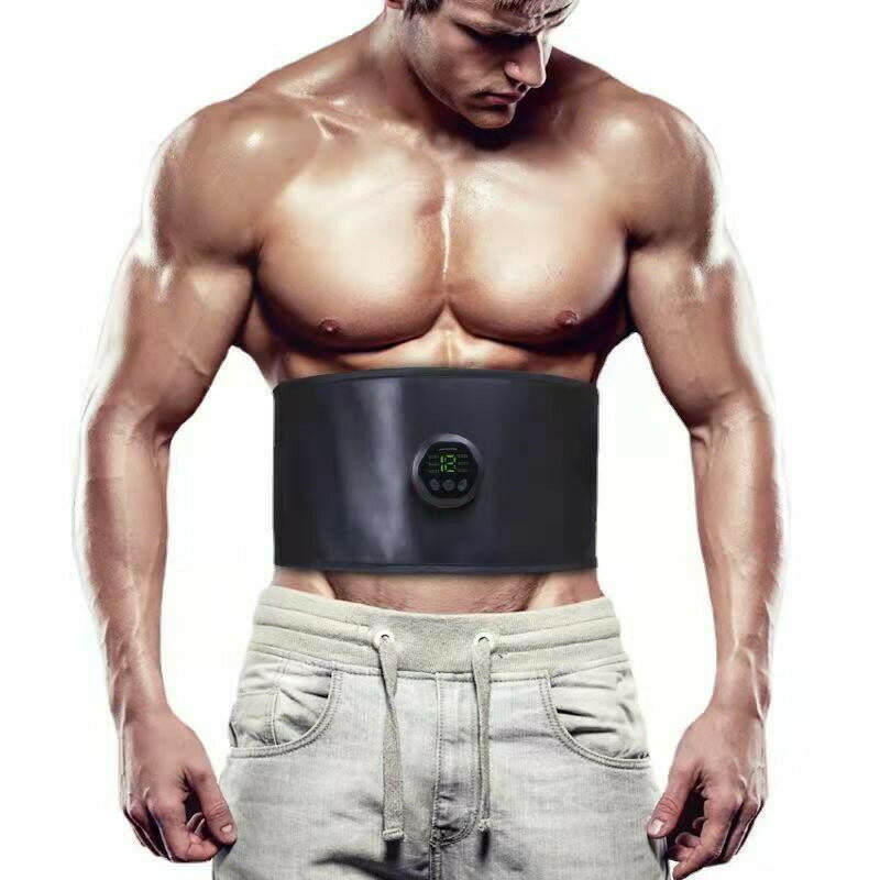 ems 腹筋ベルト ジェルシート不要 6つモード 15つ段階 腹筋パッド 筋トレ 消耗ジェルシート不要 USB充電式 液晶コントロール 延長ベルト追加 2点セット