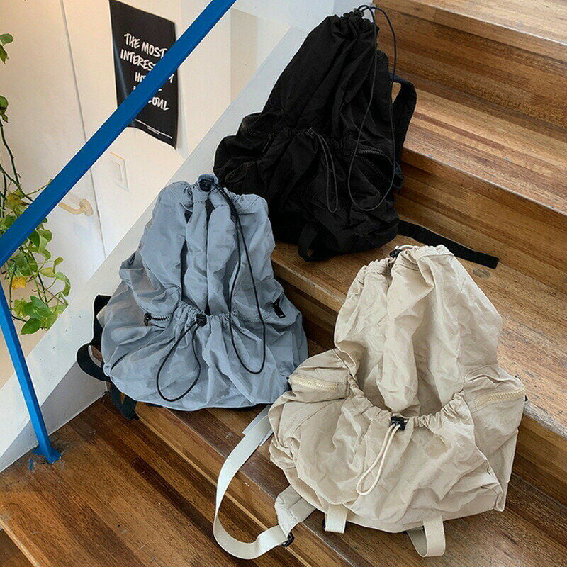 リュック ピンク ショルダーバッグ レディース ドローストリング かわいい 軽量 通勤 通学 ジップ ポケットいっぱい リュックサック バックパック 人気 新学期 入学祝い おしゃれ