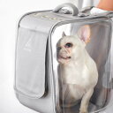 ペットバックパックキャリーバッグ リュックバッグ 宇宙船カプセル型 ペット用品 犬猫用リュックキャリー 立体スペース 全景可視 折り畳み収納 リュックサック 旅...