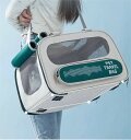 ペキュート ペット キャリーバッグ 手提げ キャリー 猫 ウサギ 小型犬 小動物用 通気性 脱歩防止 持ち運びやすい ドライブ 旅行 通院 防災用グリーン45*...