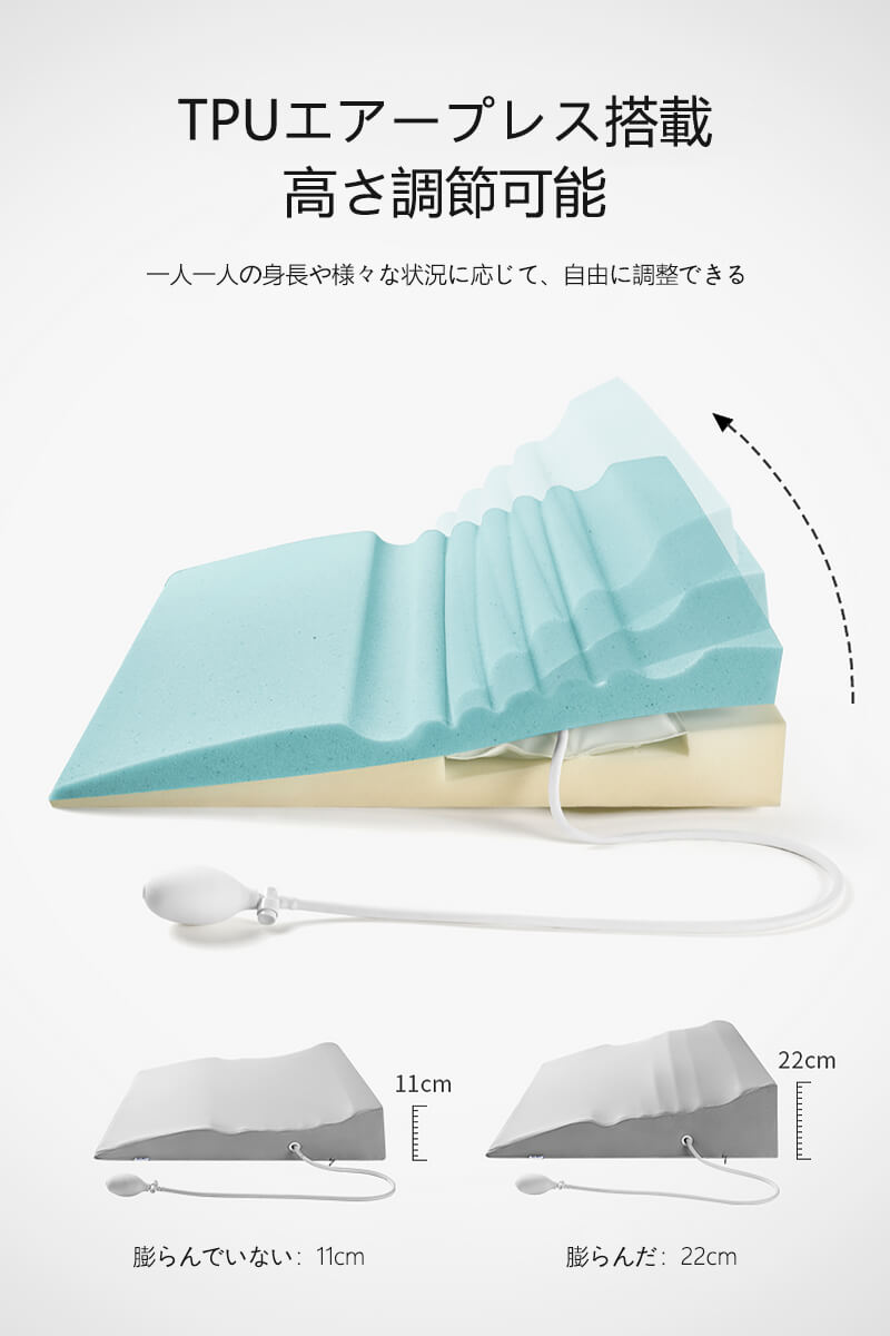 お買い物マラソン【P5倍】足枕 むくみ対策 腰痛 お疲れ足の休息クッション 高さ調節可能 フットクッション 60cm 幅 りサイズ むくみ ふくらはぎ 脚専用 膝が痛くならない 安定 フィット リラックス ルナール