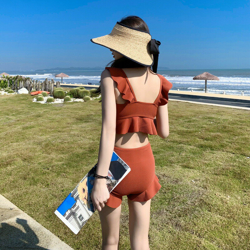 乐天商城 - 水着 レディース 体型カバー 2点セット ビキニ セパレート 水着 レディース タンキニ 露出控えめ フリル ハイウエスト 可愛い みずぎ 上下セット ワイヤーなし 小胸水着 オシャレ スイミング プール ガールズ セクシー ビーチ 海水浴 温泉
