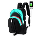登山バッグ リュック 大容量 USB シャーク リュックサック25L 充電口 充電 防災 リュック バックパック アウトドア 旅行 通学 男女兼用バッグ ハイキ...