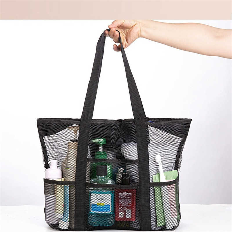 Tote Bag Type - レディース メッシュバッグ 大容量 お風呂バッグ 送料無料 トートバッグ 肩掛け 手提げバッグ プールバッグ ビーチバッグ 肩掛け 通気性 スパバッグ 軽量 海 海水浴 メッシュ 夏 コンパクト 小物入れ 温泉 プール ジム 旅行 エコバッグ