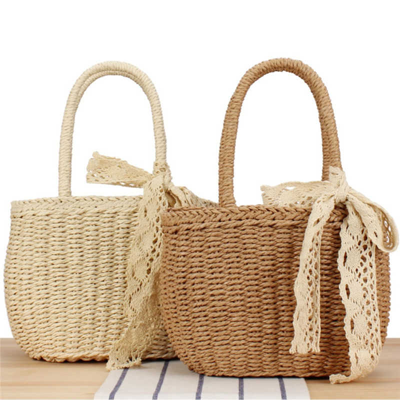 浴衣 かごバッグ 2way 巾着 斜め掛け 手提げ レディース 夏 ストローバッグ トートバッグ 軽量 編みバッグ ショルダー サマーバッグ 袋付き ナチュラル レース リボン付き ハンドル 白 バッグ 浴衣 巾着