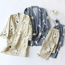 旅館 かわいい 上下セット メンズ 甚平 ネコ柄 ガーゼ カップル ねこ レディース 和服 着物 部屋着 パジャマ 旅館 浴衣 温泉 浴衣 猫