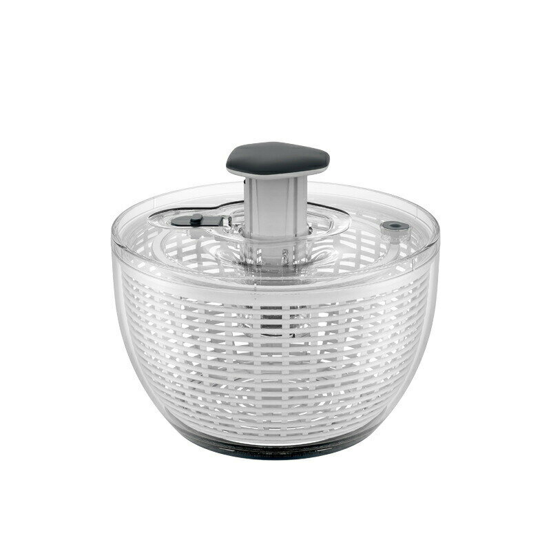 Strainer - クリアサラダスピナー 小 野菜水切り器 【野菜 サラダ 押すだけ ミニ ボウル コンパクト 水切り器 手動 回転式 キッチン 野菜 レビューキャンペーン】