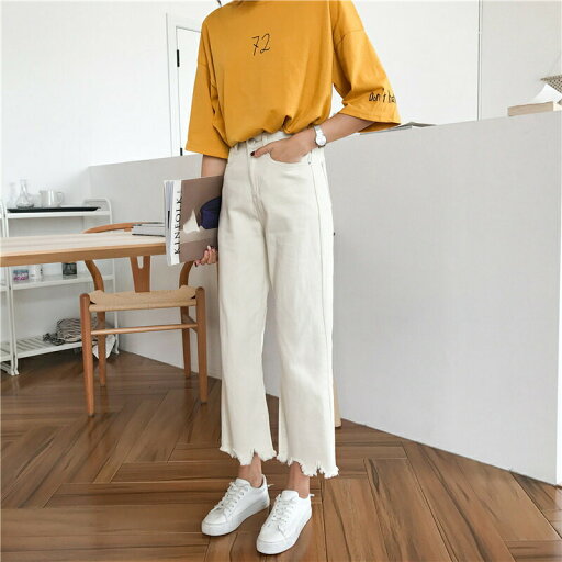 デニム パンツ ジーパン レディース 9分丈 ワイド 切りっぱなし ハイウエスト 黒 白 無地 ジーンズ ボトムス ロングパンツ アンクル丈 綿 デニム きれいめ シンプル カジュアル 大人 お洒落 かっこいい ラフ メンズライク クール S M L XL ホワイトデニム ブラックデニ デニム パンツ ジーパン レディース 9分丈 ワイド 切りっぱなし ハイウエスト 黒 白 無地 ジーンズ ボトムス ロングパンツ アンクル丈 綿 デニム きれいめ シンプル カジュアル 大人 お洒落 かっこいい ラフ メンズライク クール S M L XL ホワイトデニム ブラックデニ