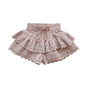 ティアードパンツ キュロット 女の子 キッズ ベビー ボトムス 子供服 半パンツ 半ズボン レース おしゃれ 可愛い カジュアル ストレッチ 綿 卒業式 入学式 卒園式 入園式 通学 お姫様 プリンセス 結婚式/パーティー/演奏会/発表会/撮影用 ベージュ パープル グリーン