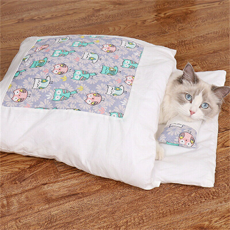 猫 ふとん 布団 ペット マット クッション 寝袋 Lサイズ65x50cm 洗える キャットハウス かわいい 猫グ..