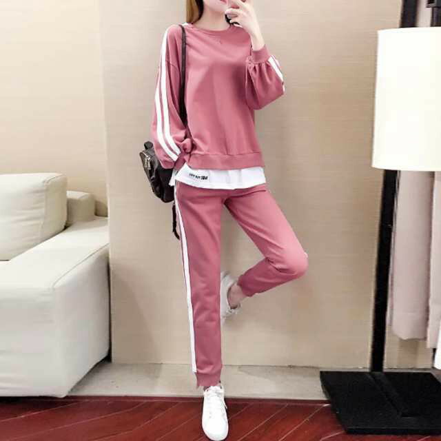 大きいサイズ ジャージ 長袖 レディース 薄手 大きい スウェット セット 上下 部屋着 ルームウェア ライン 修学旅行 スウェットパンツ 黒 トップス スウェット 入院 産後 旅行 スポーツウェア パンツ 春 秋 冬 秋冬(4)