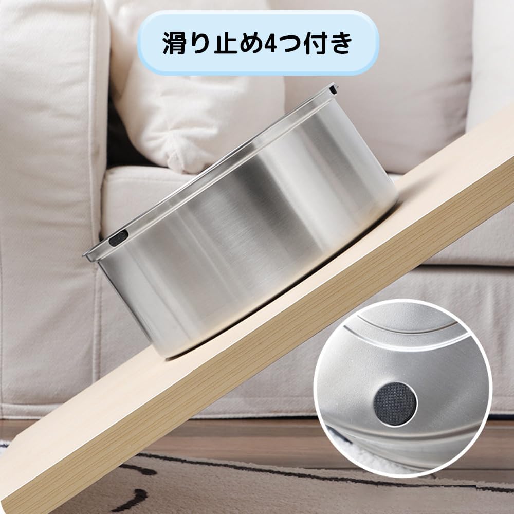 犬用水飲み器 大容量1L こぼれ防止 溢れ防止 カビ防止 ステンレス製 洗いやすい 清潔 ペット給水器 猫給水器 犬給水器 ペットウォータ..