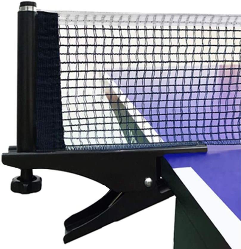 卓球ネット 折り畳みポータブル式 クリップ式金属ブラケット 練習用、試合用 ネットの縛り具合調整可 高弾性ナイロン 厚さ4cmまでに対応可 ネット長さ1.7m 黒色