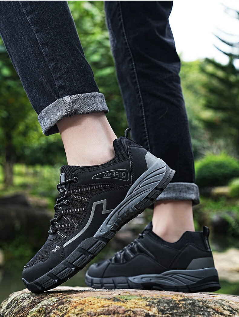 トレッキングシューズ メンズ アウトドア ハイキングシューズ 衝突防止レザー レディース 登山靴 大きいサイズ キャンプシューズ 軽量 防滑 軽