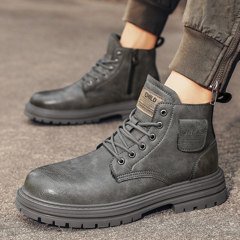 バイクシューズ メンズ 牛革 ライディングブーツ 厚底 オートバイブーツ 大人用 オートバイの保護靴 防水 ハイカット ライディングスニーカー