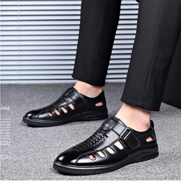 カジュアルシューズ メンズ メッシュサンダル スリッポン ビジネスサンダル ドライビングシューズ 男性用 牛革 靴