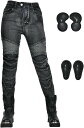 バイク用パンツ レディース ライディングパンツ プロテクター付き ライダースパンツ ストレッチ 耐磨 バイクズボン 春夏秋冬 ダークグレー