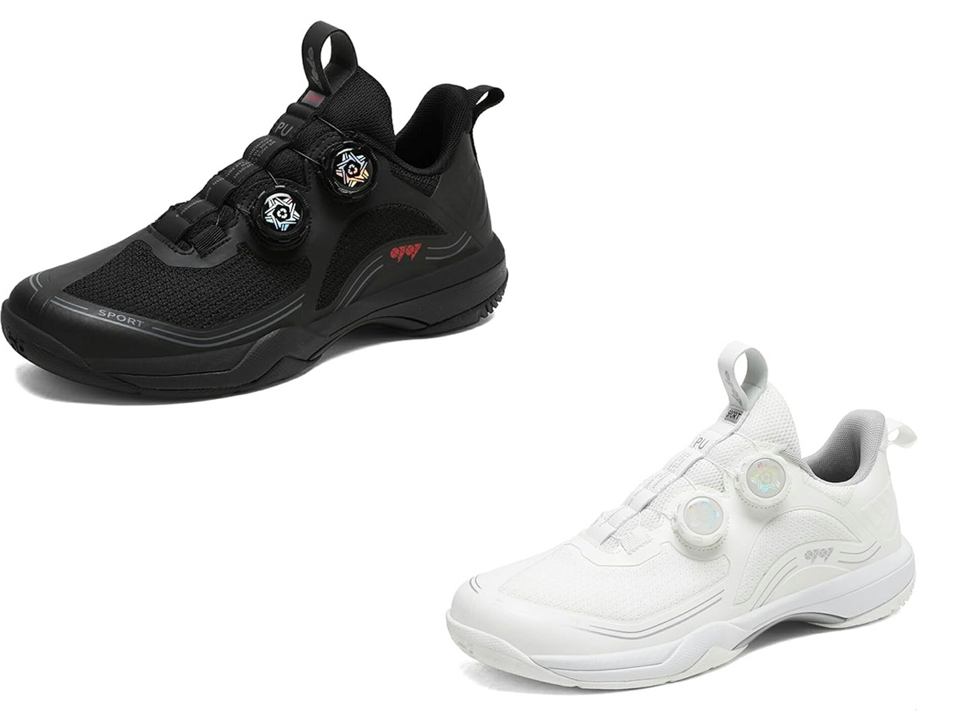 バドミントンシューズ メンズ レディース ジュニア テニスシューズ 体育館シューズ 大人 部活 屋内 ダイヤル式 幅広 軽量 滑り止め クッション性 通気性 日常着