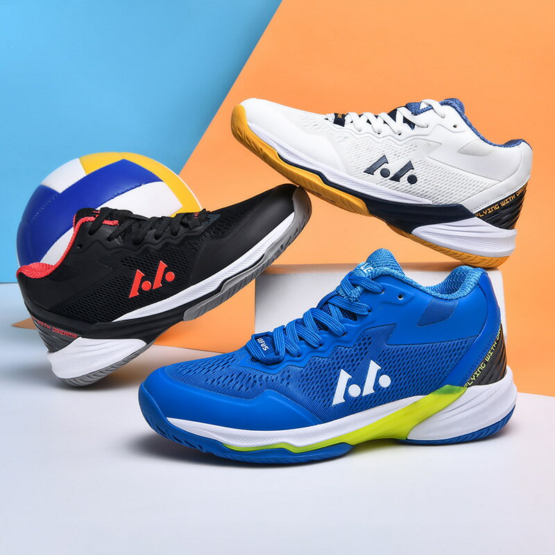バレーボールシューズ メンズ レディース 体育館シューズ 白 室内スポーツ ジュニア バレーボールトレーニングシューズ 部活 屋内 幅広 軽量 バドミントンシューズ 滑り止め 通気性 衝撃吸収 クッション性