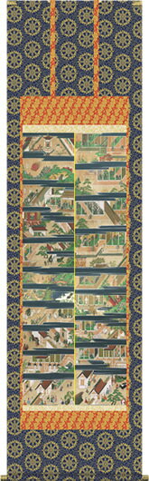 掛け軸-親鸞聖人御絵伝／清水雲峰（尺五）親鸞聖人の英気と光明を拝する御絵伝 同梱購入される方だけの特典-特製オニックス製風鎮（ふうちん-掛け軸の装飾品）を 特別価格にてご提供しております♪ 仏画掛け軸で厳かな空間を創造する！一幅の掛軸が床の間を演出いたします！ 親鸞聖人の偉大なる御威徳を四幅組の壮大なスケールで描いた本願寺秘蔵の原画を元に、現代の名匠が一幅に模写復刻した精緻巧妙な名作です。 ●幅54.5×高さ190cm ●本紙・・・新絹本 ●軸先・・・金メッキ ●桐箱畳紙収納 ●表装品質十年間保証付き 日本画構図の開発と国内生産品にこだわった製品です！ 作品は特殊印刷に手彩色仕上げとなっています。 送料無料サービス中♪仏（佛）画掛け軸で安らぎを！ ↑　↑　↑ 画像をクリックすると拡大図をご覧いただけます♪ 幅広・大きい寸法の尺八サイズもございます！ 専用桐箱に収納してお届けします