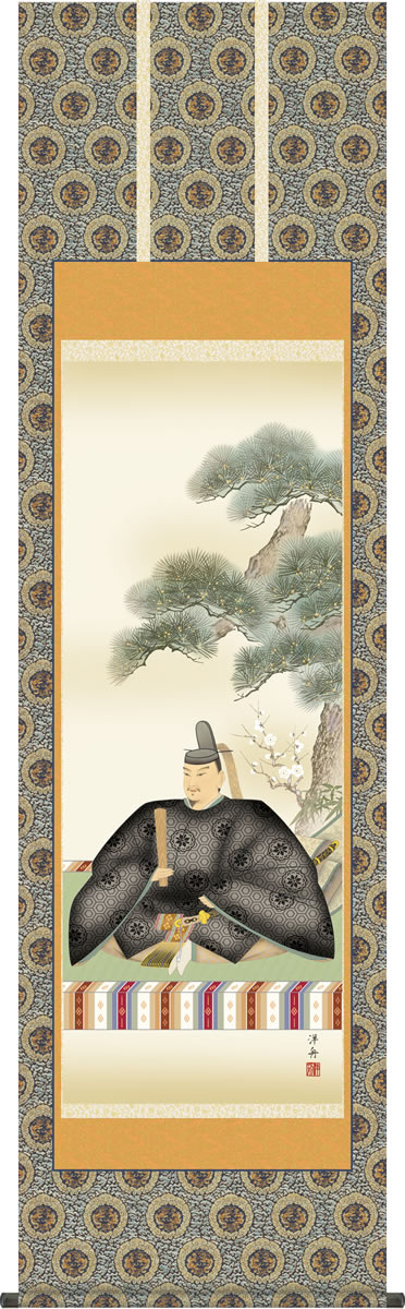 Rakuten - 天神様掛軸-天神/小野洋舟(尺五)床の間 和室 初節句 新年 お祝い 掛け軸 モダン オシャレ インテリア 表装 道真公[送料無料]