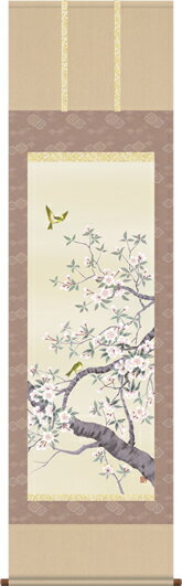 乐天商城 - 掛け軸-桜花／北山歩生（尺五）花鳥画掛軸・送料無料掛け軸