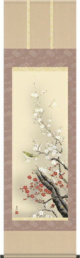 掛け軸-四季花鳥（春）／清水玄澄（尺五）花鳥画掛軸・送料無料掛け軸