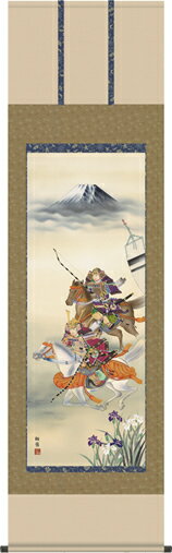 掛け軸-大成武者／工藤 翔悠（尺五・床の間に端午の節句画掛軸元気な男児の掛軸を）[和室 床の間 初節句 端午 五月 こどもの日 男の子 モダン オシャレ 壁掛け 安い 贈物 ギフト 飾り]