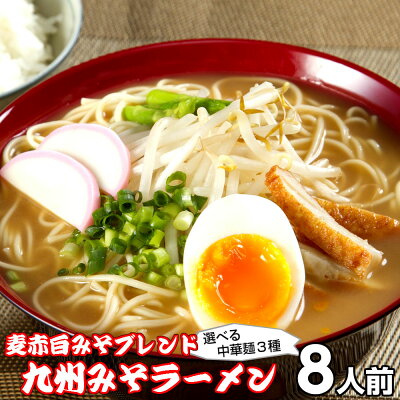 本場九州ラーメン専門店 ラーメン お取り寄せ コクみそ味8人前 本格派の味噌ラーメン 3種の味噌(麦赤白) 鶏ガラとんこつだし 本場九州 メール便 飲食店 メニュー 贈答 ギフト 御中元 内祝 保存食 非常食 まとめ買い お試しセット
