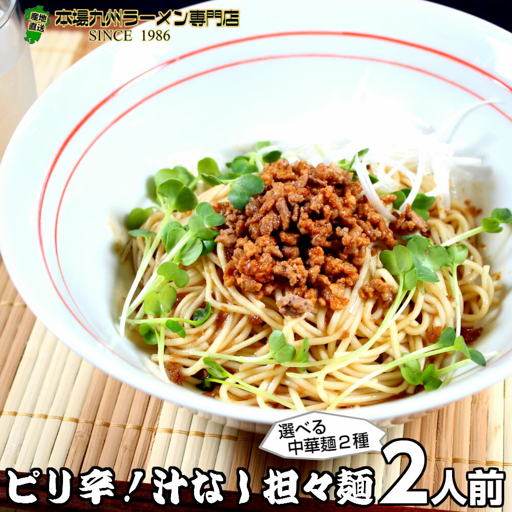 担々麺 ポイント消化 汁なし坦々麺2人前 人気のピリ辛冷やしたんたん麺 豆板醤しょうがニンニクごま油 本場九州 お試しセット ご当地 メール便 保存食 非常食 まとめ買い お取り寄せ