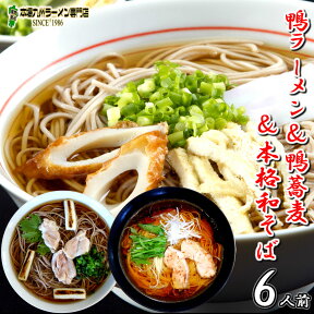 あったか 煮込みそば 鴨ラーメン 鴨南蛮そばの贅沢詰め合わせセット 栄養と旨みがたっぷり溶け込んだスープ (3種 6人前) 保存食 ギフト 御中元 内祝