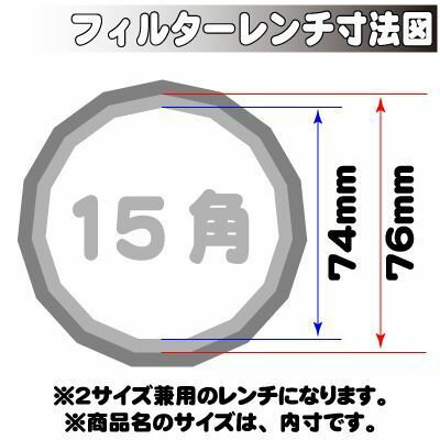 【ケミカル・ルブリケーター】 AP オイルフィルターレンチカップ 74/76mm 15角 2段 [アストロプロダクツ・ASTROPRODUCTS]