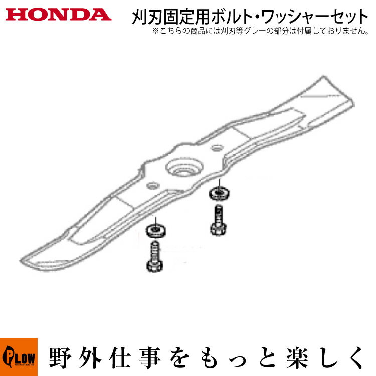 セット内容： 90105-VA3-J01　ボルト6カク　10×25・・・2本 90502-VG3-000　スプリングワッシャー10mm・・・2個 対応機種：HRS536 地面などに擦れてボルトが摩耗してきたら交換時期です。商品についてのご不明な点、ご確認はこちらからお気軽にお問い合わせください。