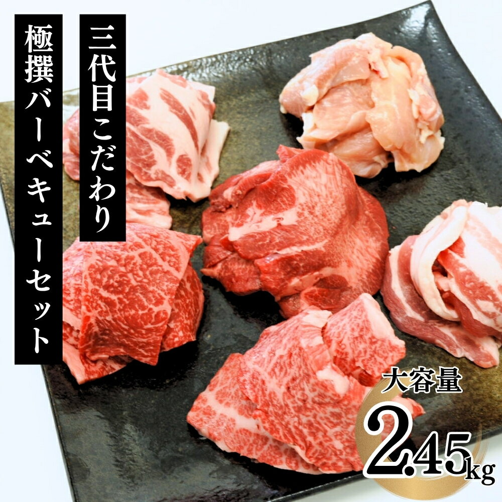 乐天商城 - 焼肉 セット メガ盛り バーベキュー 肉処三代目本多こだわり極撰バーベキューセット 合計2,450g 2.45キロ 焼肉セット 送料無料 和牛 国産 豚肉 牛肉 牛たん 鶏肉 キャンプ 福袋 肉袋 お買い得 お取り寄せ 冷凍 食品 BBQ ステーキ 6種盛り焼肉 GW お盆 お肉