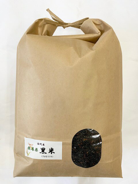 令和5年産 無農薬 古代米 黒米（さよむらさき） 5kg 送料無料 古米