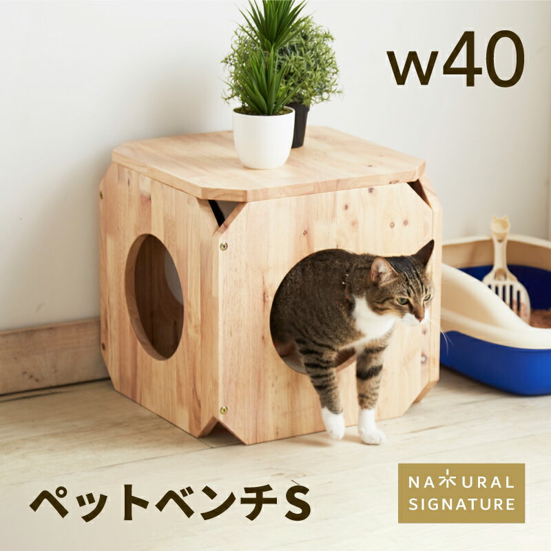 猫 ベンチ 木製 家具 ネコ用 家 椅子 インテリア おしゃれ 天然木 ネコ 部屋 テーブル スツール ボックス 箱 組み合わせ 自由 積み重ね 隠れ家 丸い出入口 ナチュラルシグネチャー Cut-hus キ…